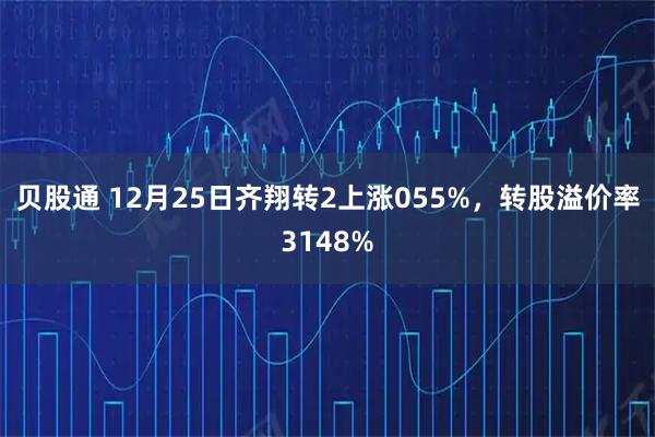贝股通 12月25日齐翔转2上涨055%，转股溢价率3148%